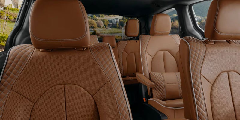 Leather seats inside the 2025 Chrysler Pacifica