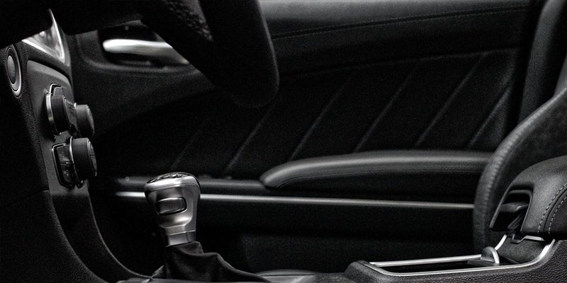 Close-up of the gear selector in the 2025 Dodge Charger Daytona interior