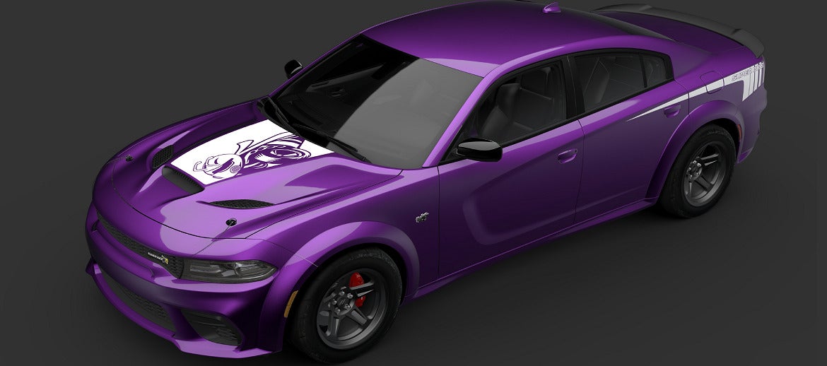 Purple 2025 Dodge Charger Daytona parked beside a road