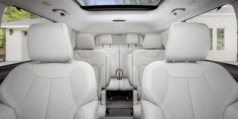 Interior of SUV with White Seats
