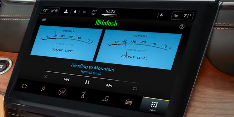 Jeep infotainment screen showing McIntosh audio interface