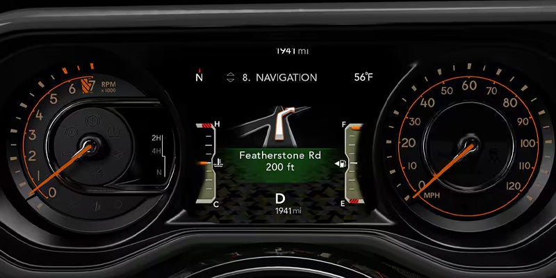 Dashboard showing speed