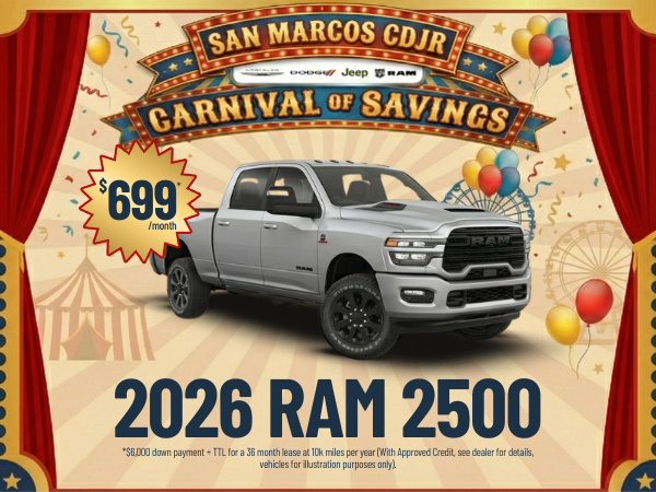 San Marcos CDJR March Incentives